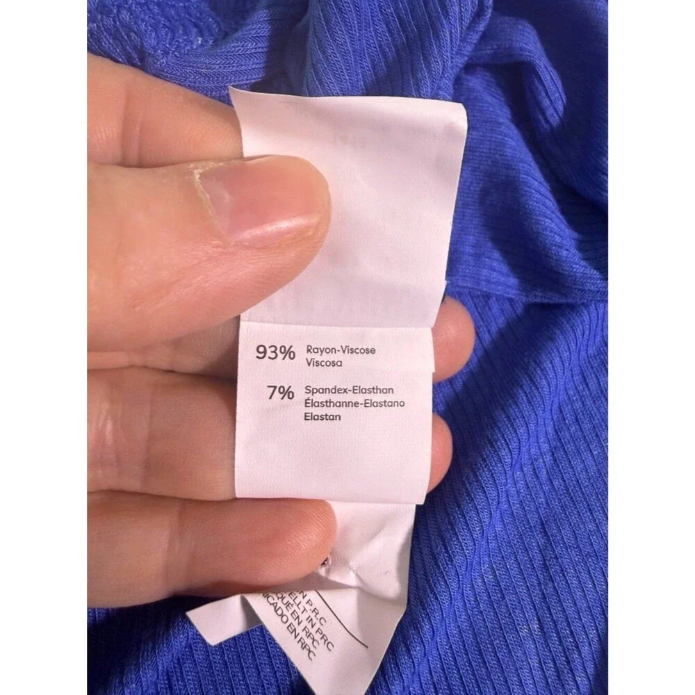 Cupshe Blue Asymmetrical Hem Dress Stretch Knit Casual Mini Dress NWT Size M